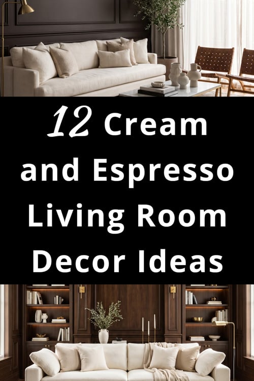 Cream and Espresso Living Room Decor Ideas