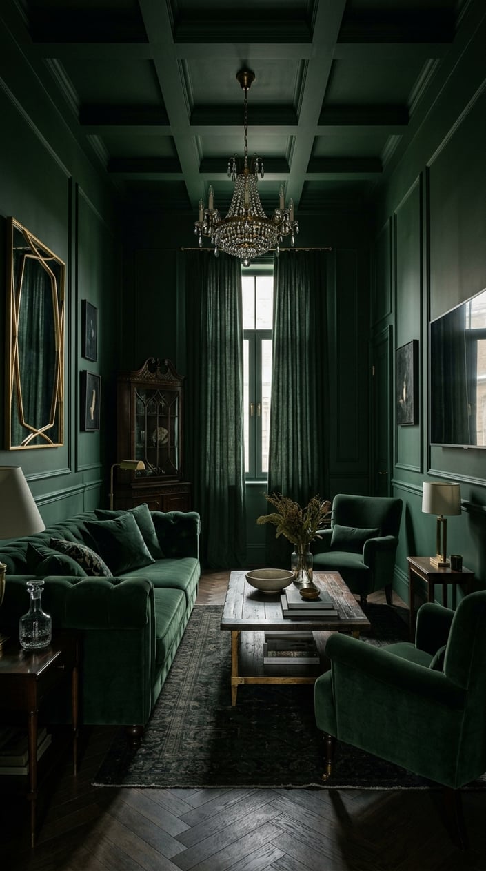 Green Color Scheme Living Room Mistake 5 Dark Green