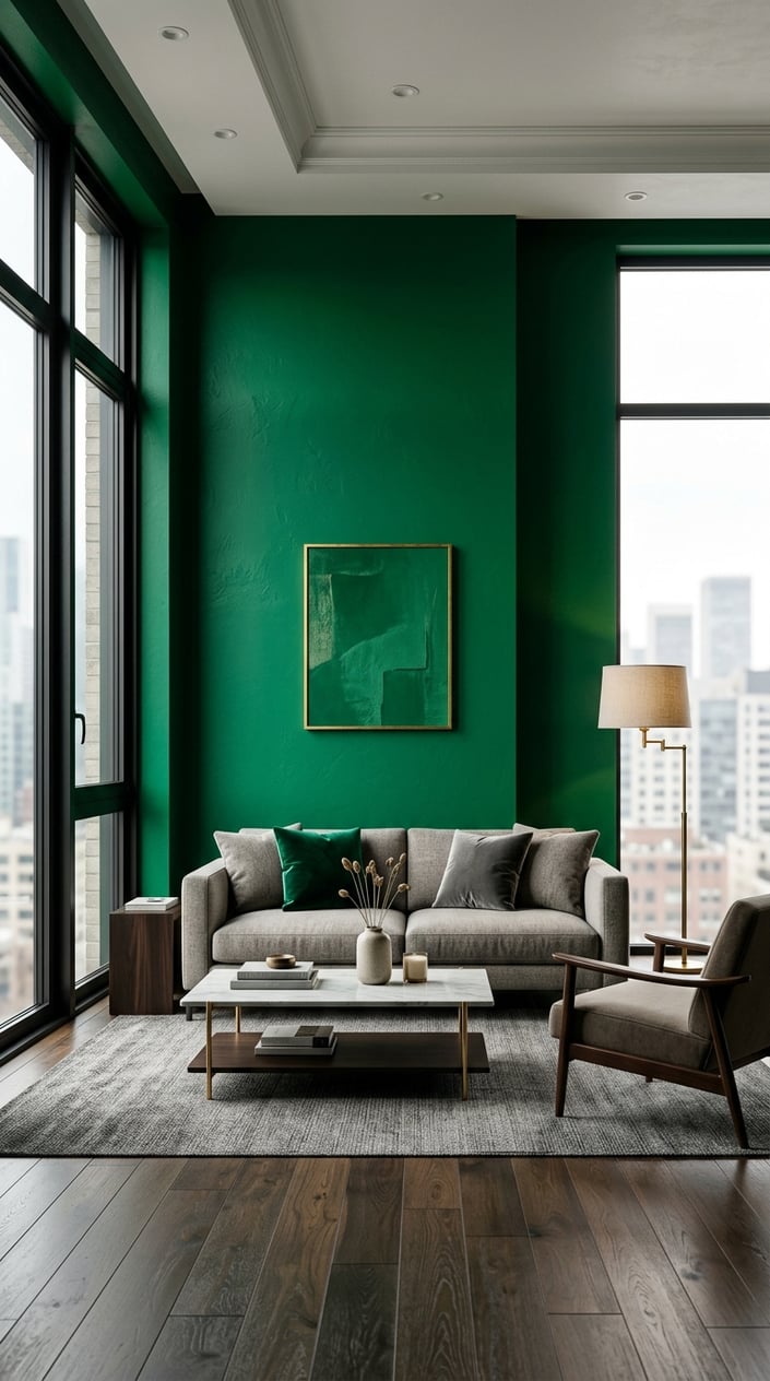 Green Color Scheme Living Room Mistake 7 Accent Wall
