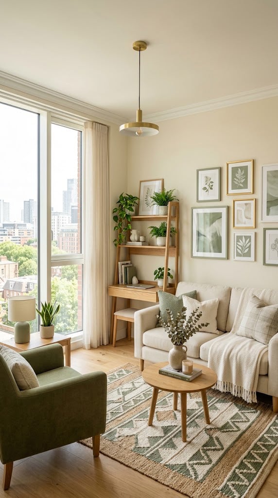 Green and Cream Living Room Decor Idea 7 Apartment Style