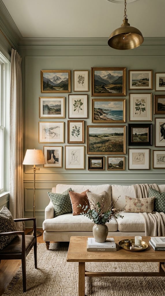 Green and Cream Living Room Decor Idea 8 Wall Art
