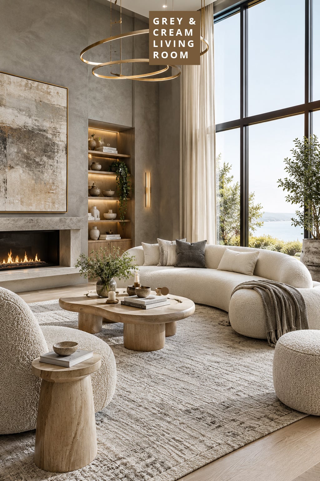 Grey and Cream Living Room Decor Idea 1 Modern