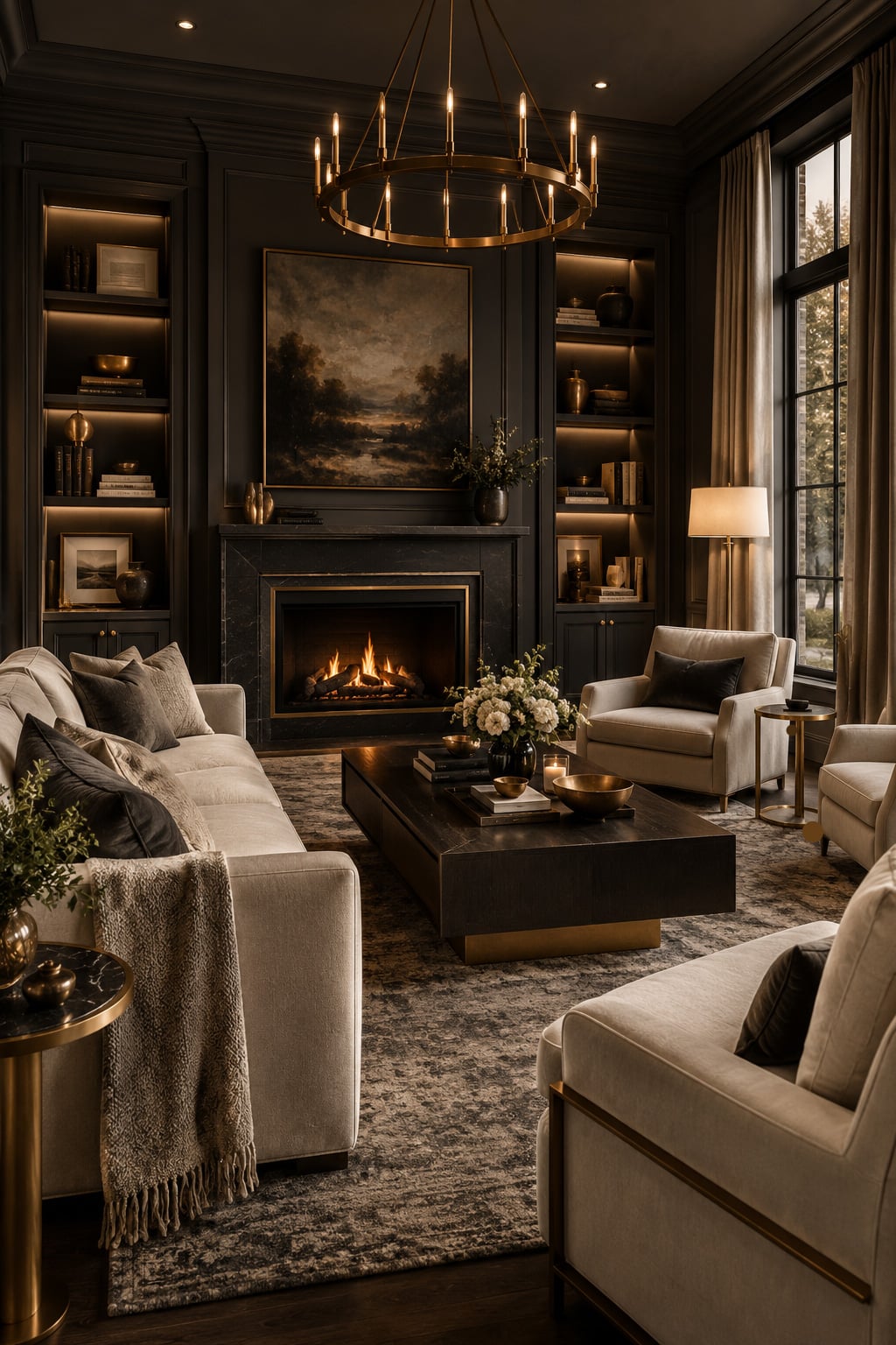 Grey and Cream Living Room Decor Idea 5 Dark