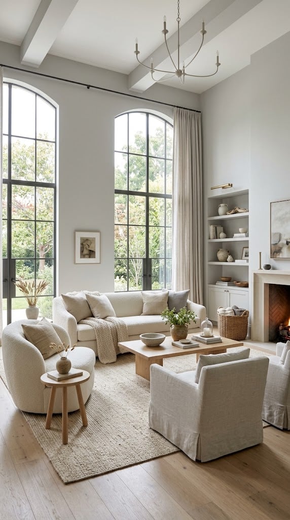 Grey and Cream Living Room Decor Idea 7 Light with Airy Texture