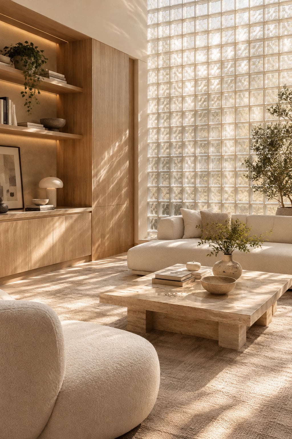 Living Room 2 Modern Glass Block