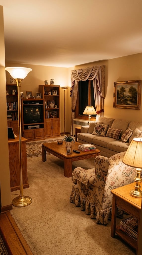 Living Room 5 1990s Brass Lighting Fixtures