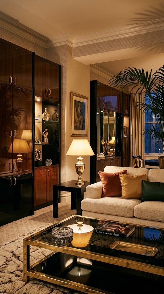 Living Room 6 1980s Lacquered Furniture with High Gloss Finishes