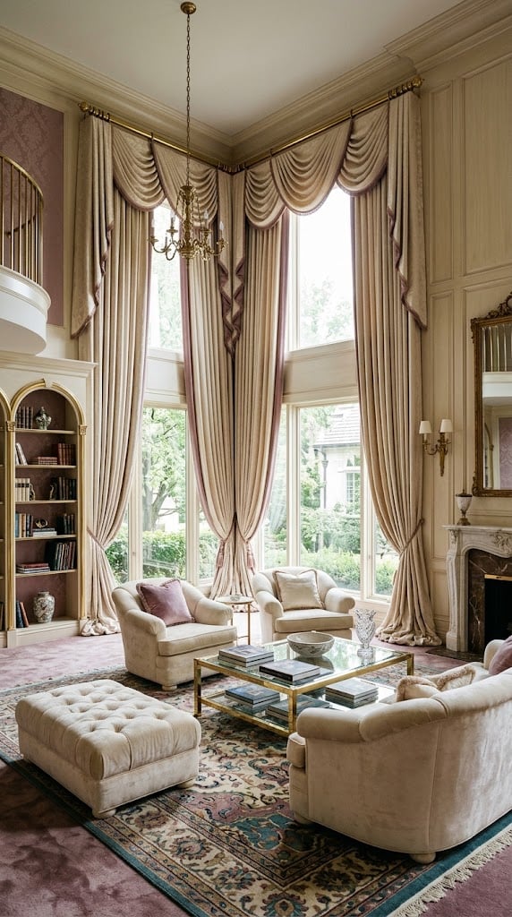 Living Room 8 1980s Floor to Ceiling Curtains