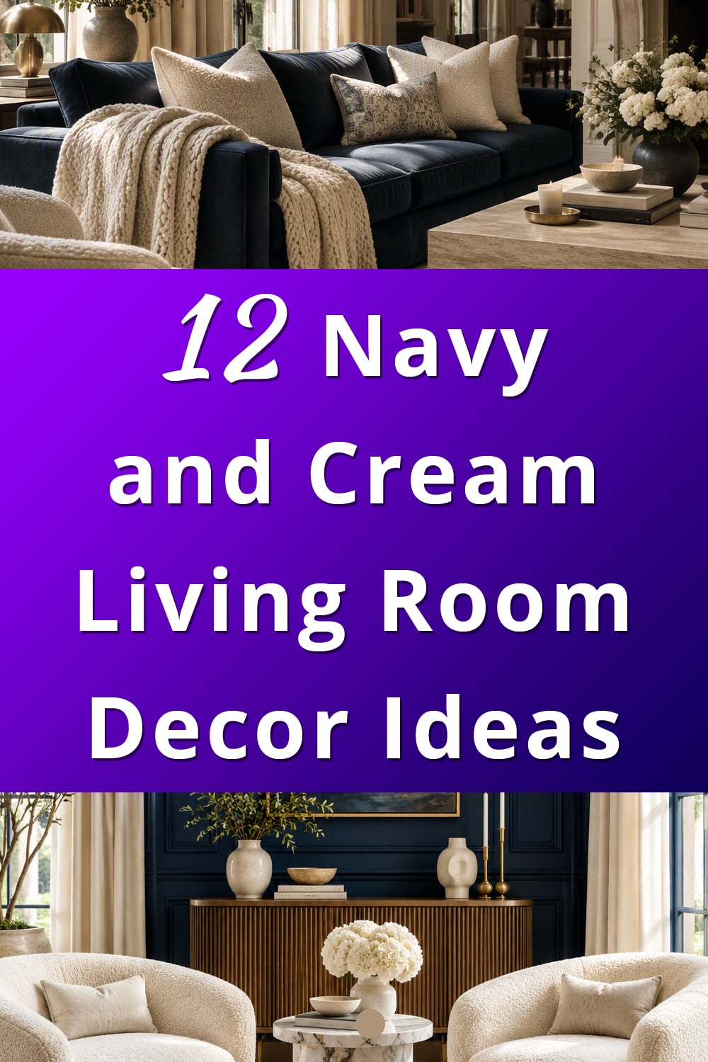 Navy and Cream Living Room Decor Ideas p1