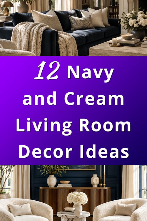 Navy and Cream Living Room Decor Ideas