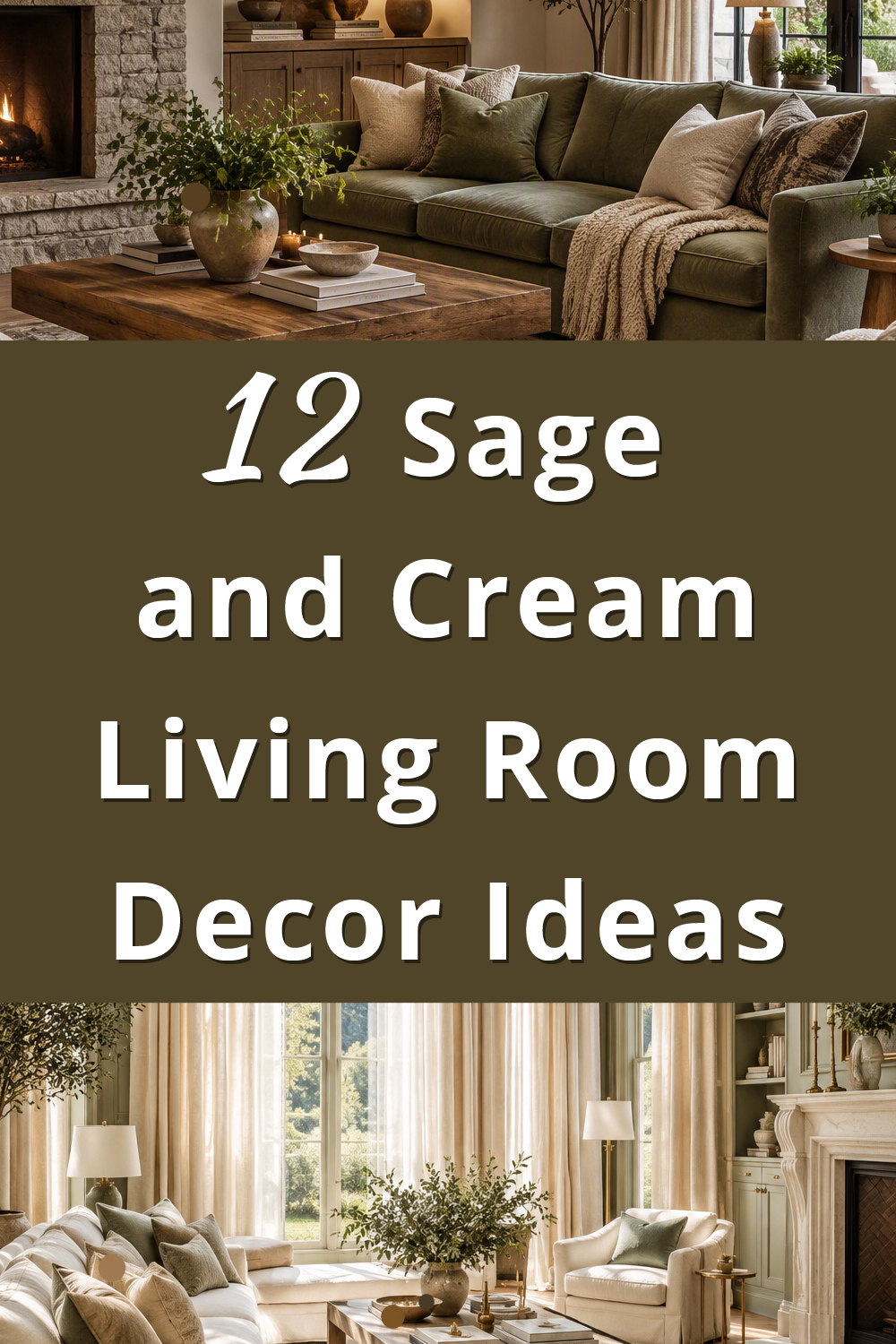 Sage and Cream Living Room Decor Ideas p1