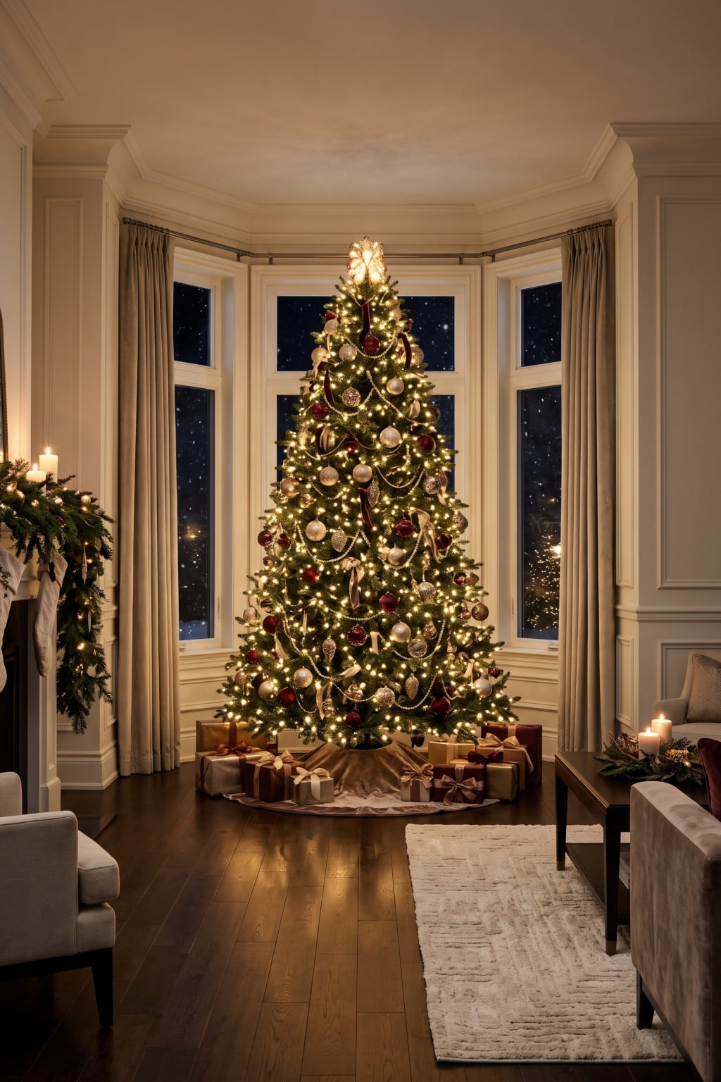 christmas living room decor idea without fireplace 1 Grand Tree