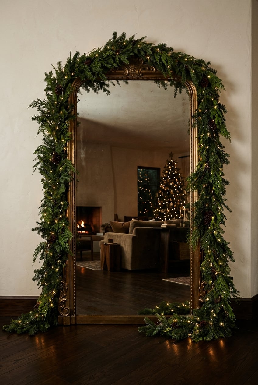 christmas living room decor idea without fireplace 10 Large Floor Mirror
