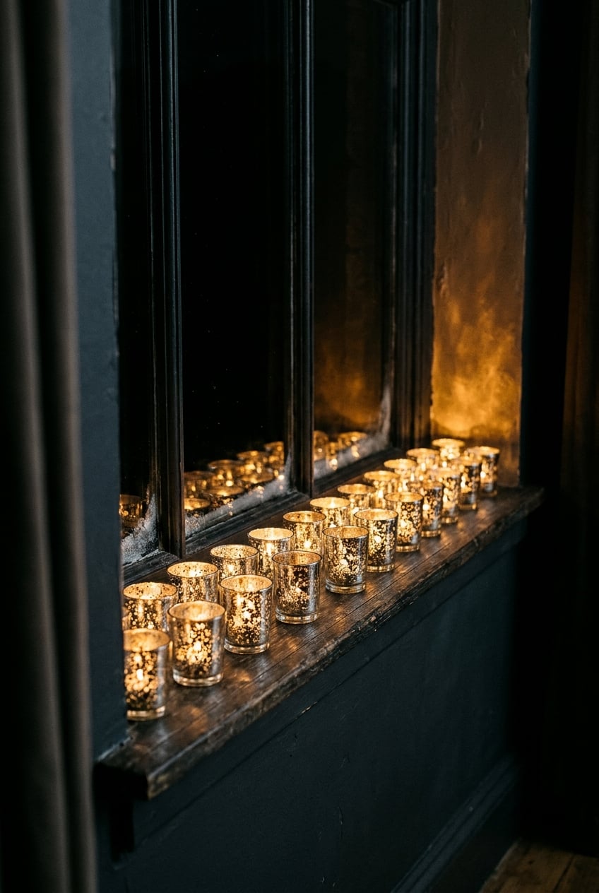 living room decor christmas lights idea 7 Mercury Glass Votives