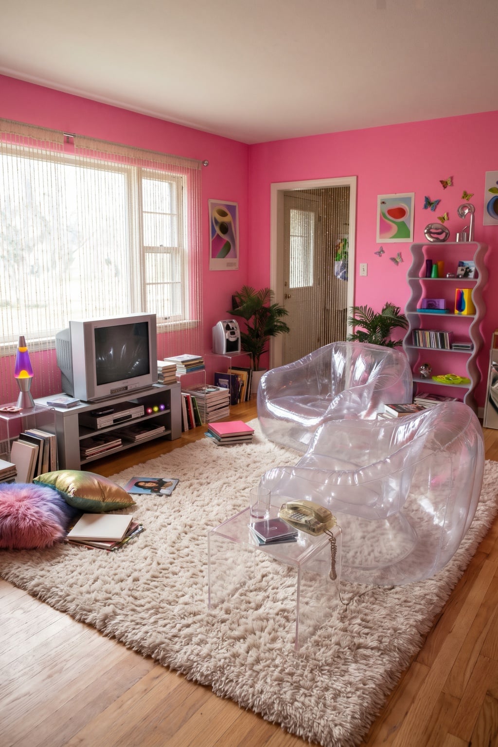 living room early 2000s 3 Clear acrylic furniture