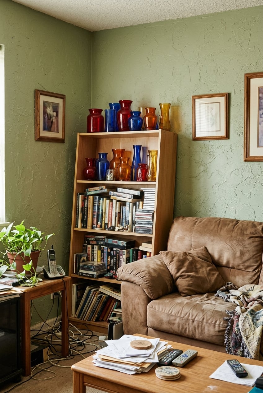living room early 2000s 4 Colored glassware