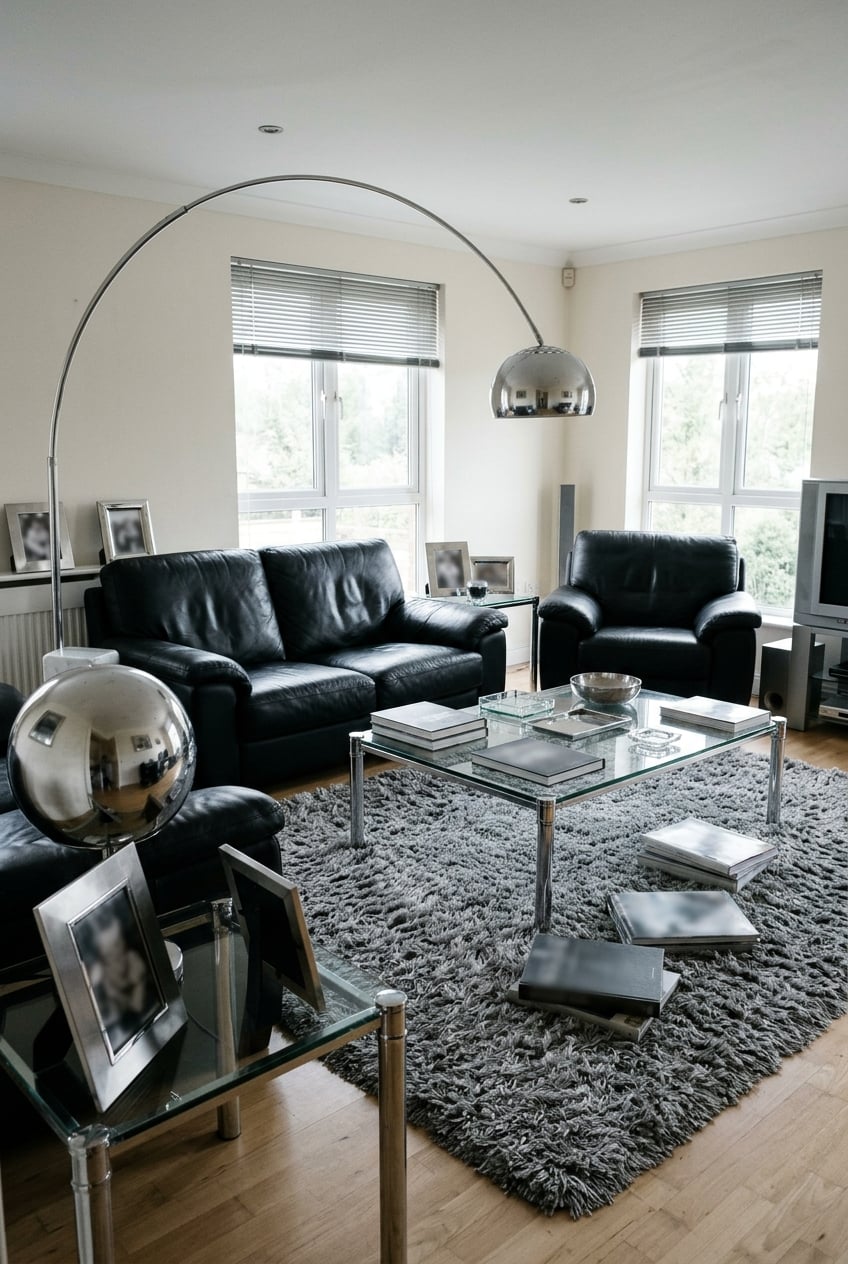 living room early 2000s 5 Heavy chrome and metallic finishes