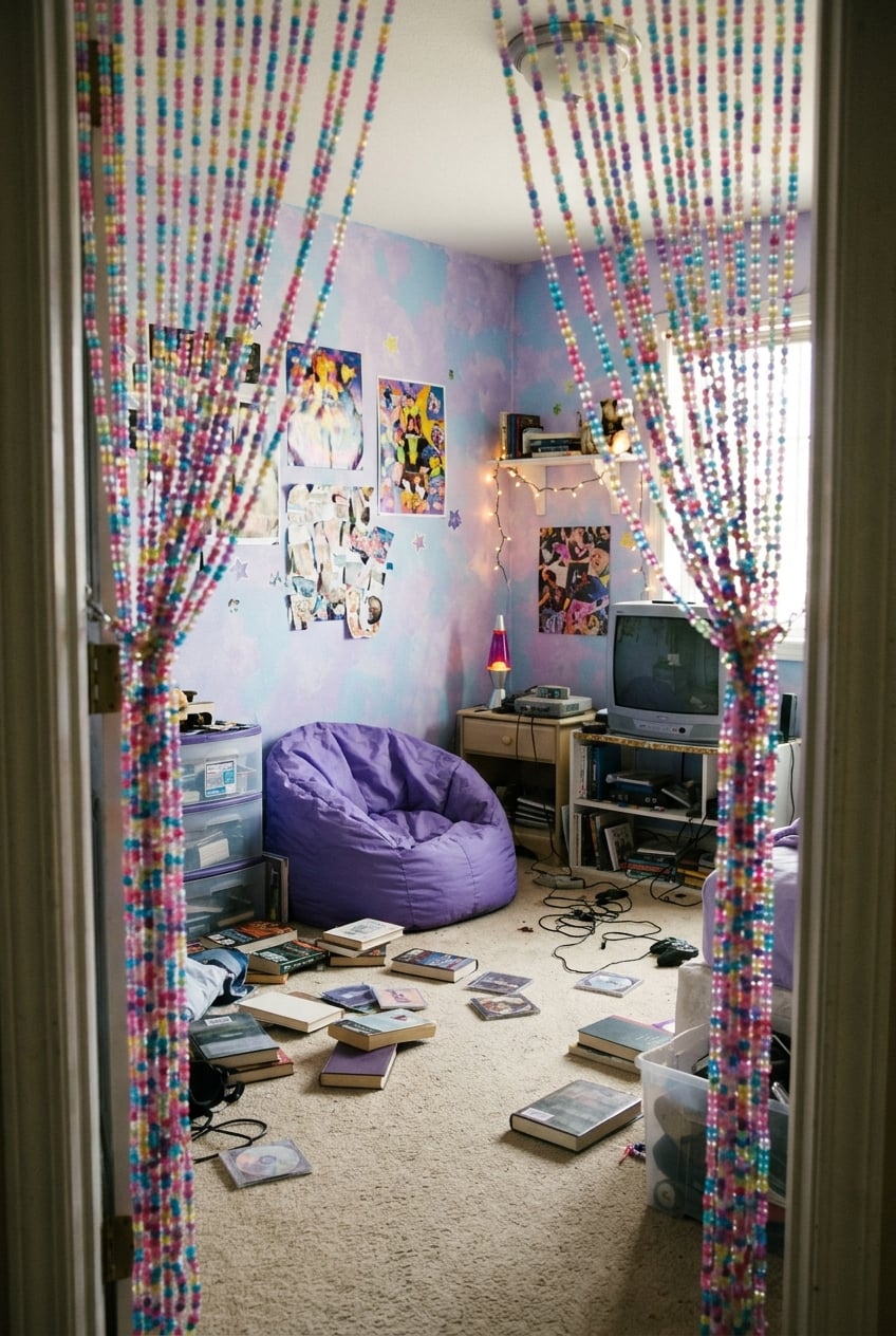 living room early 2000s 9 Beaded curtains