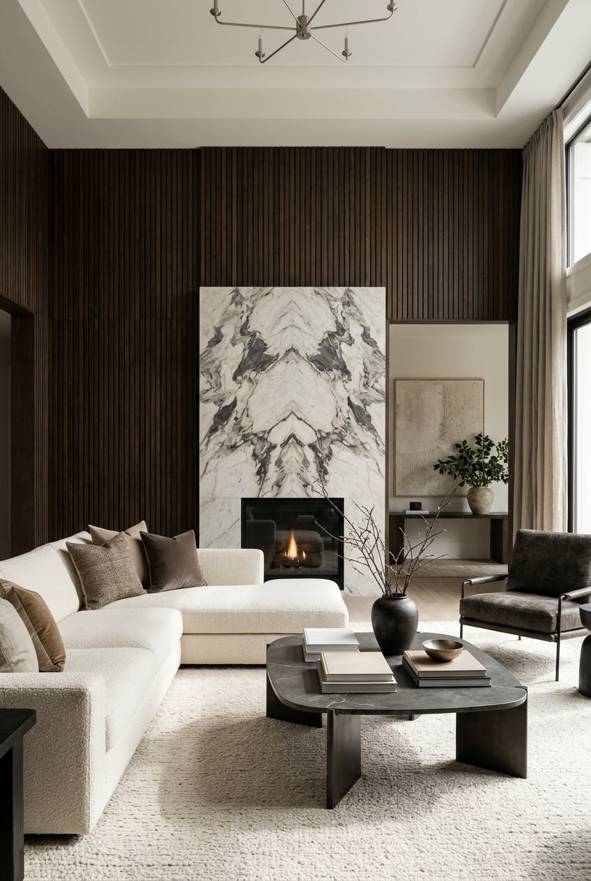 living room modern 1 Wood paneling