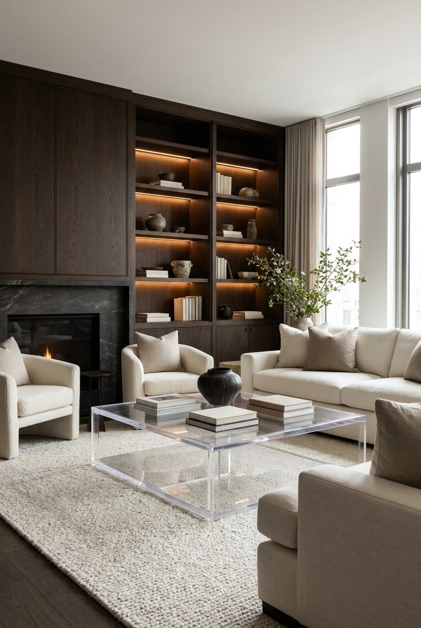 living room modern 3 Clear acrylic furniture