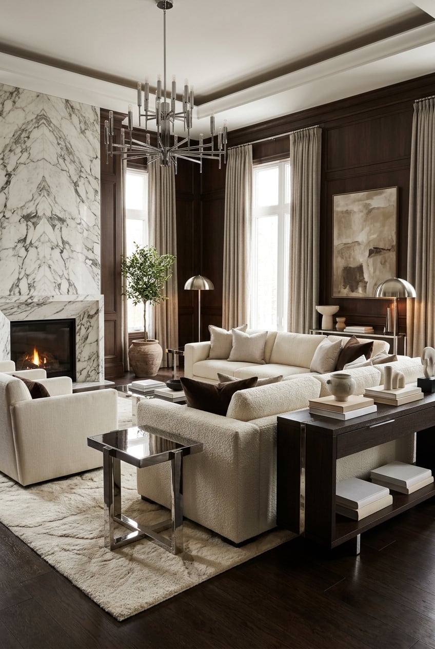 living room modern 5 chrome and metallic finishes