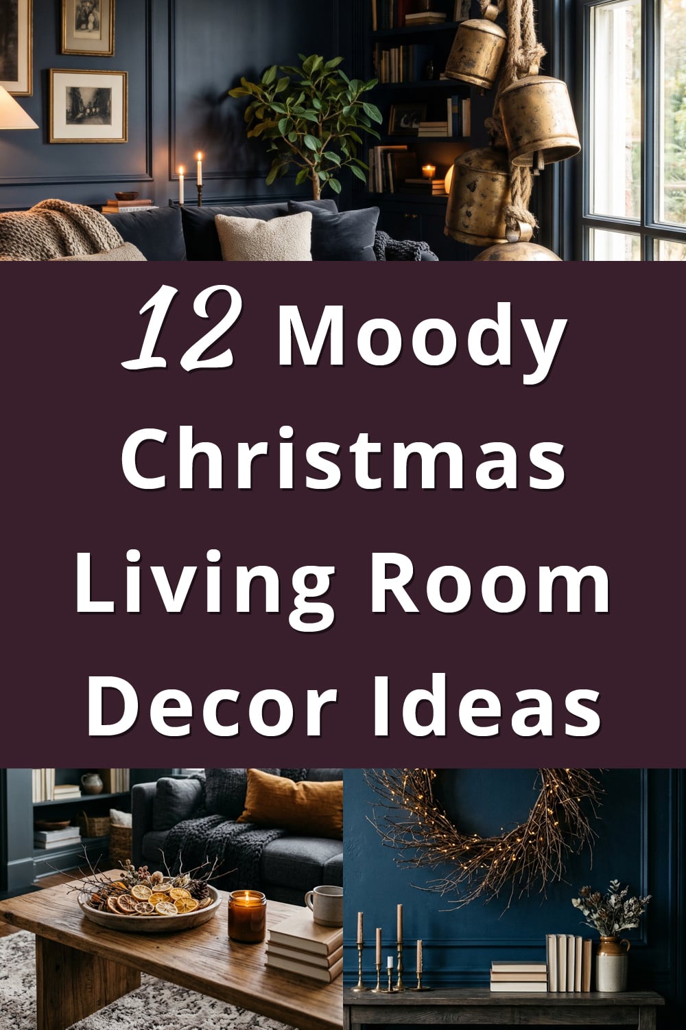 moody christmas living room decor ideas p1